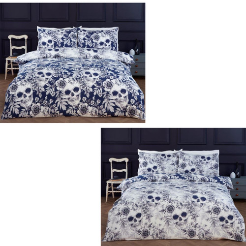 Floral skull gothic duvet - floral,