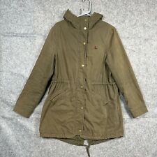 Jack Wills Parka Jacket Womens Size 12 UK Khaki Green Fish Tail Superior