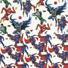 100% Cotton Digital Fabric DC Comics Justice League Superman Batman The Flash
