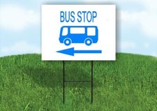 BUS STOP WITH BUS LEFT ARROW