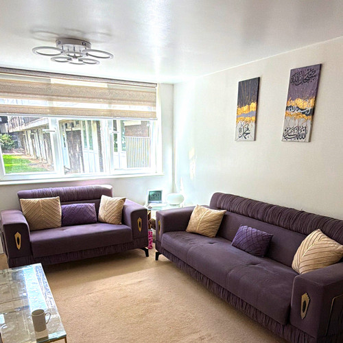 Purple velvet sofa set - purple,