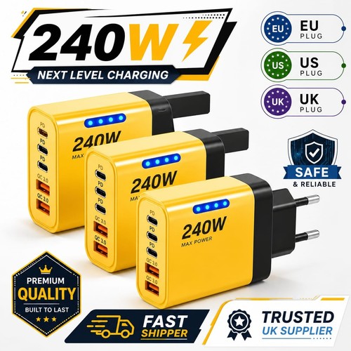240w quick charger plug - uk,