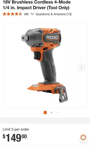 Ridgid 18v subcompact - 18v,