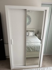 White sliding door wardrobe - white,