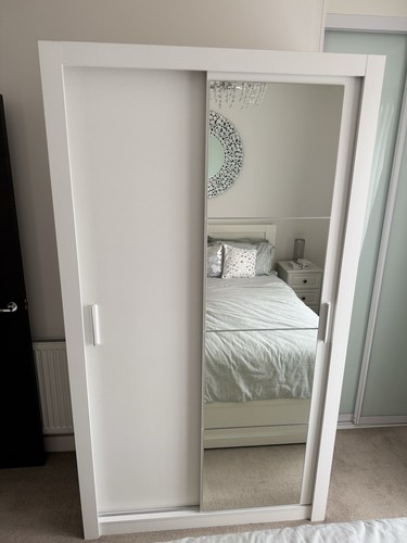White sliding door wardrobe - white,