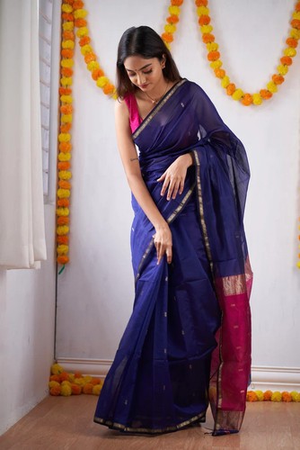 Elegant soft cotton saree - soft,