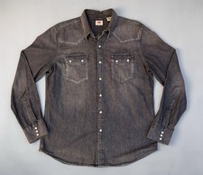 Levis black denim pearl snap