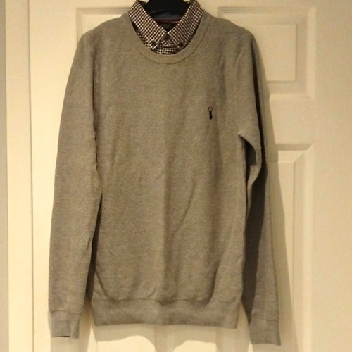Next mens grey jumper mock - mens, jumper/mock