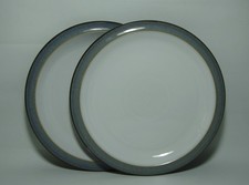 2 x DENBY JET ~ GREY 8 3/4" SALAD PLATES IN VERY GOOD USED CONDITION