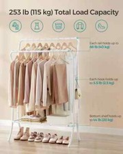 Heavy-Duty Double-Rod Clothes Rail Cloud White CLOTHES RACK