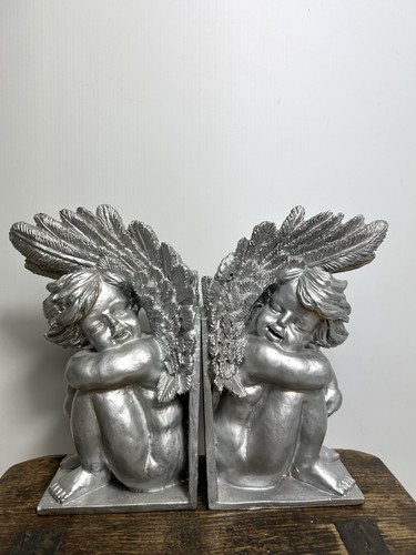 Vintage silver angel cherub - silver,