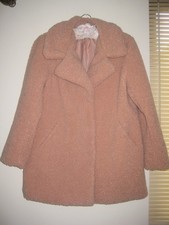 LADIES PAPAYA TEDDY COAT - SIZE 12 PETITE - CARAMEL COLOUR