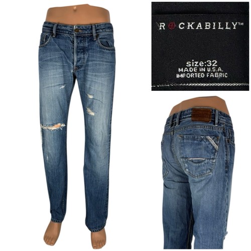 Rockabilly lloyd mens jeans - mens, 32
