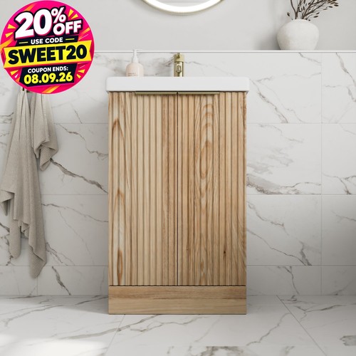 Fluted 500mm bathroom vanity - fluted,