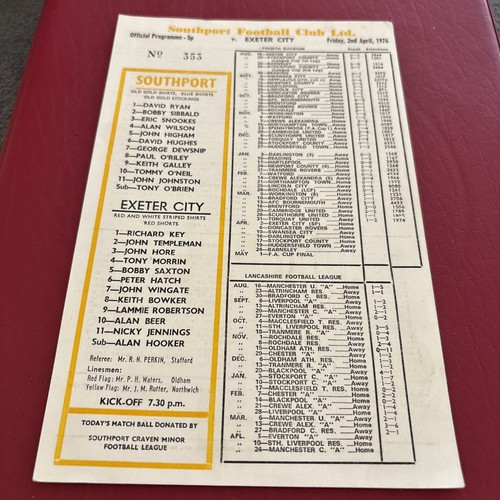 1975 southport exeter - vs,