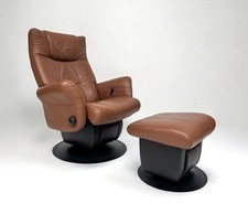 DUTAILIER BROWN LEATHER SWIVEL