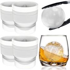 6cm XL Sphere Round Ice Ball Maker x4 - Large Whiskey Ice Ball Mould