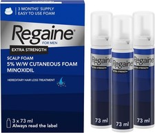 Regaine For Men Hair Regrowth Foam 3x73ml | Extra Strength | Hair Loss Treatment