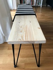 Reclaimed Wood Bench With Black Hairpins, Handmade Choice Of Sizes+Colours Eco