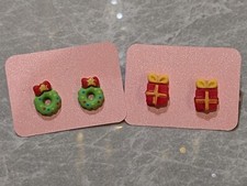 Super Cute Mini Christmas Stud Earrings Kids Reef Present Funky Fun Party
