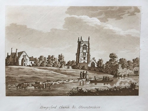 1799 antique print kempsford - print;,