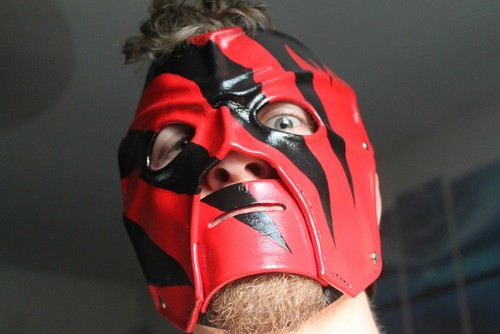 Leather kane wrestling mask - leather,