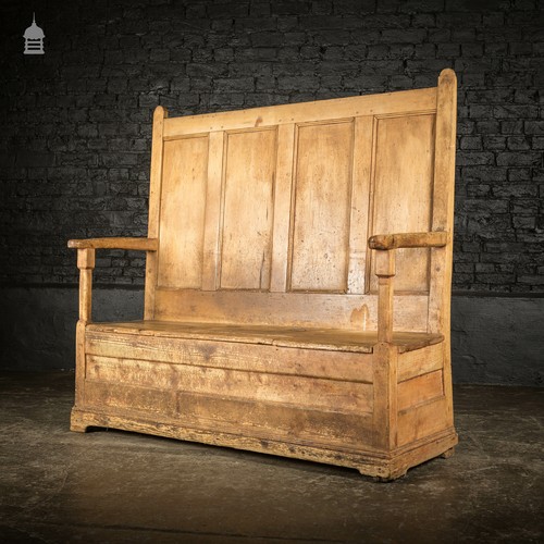 Pine settle bench - bench,, georgian