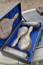 Vintage 6 Piece Dressing/Grooming table set Brushes & Mirror