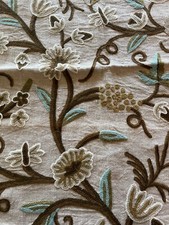 Marvic Textiles ANGOOR 1222-1 Fawn, Wool Crewel on linen- 26"x22" remnant