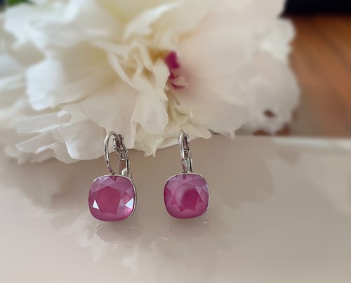 Dangle square 8mm - , pink