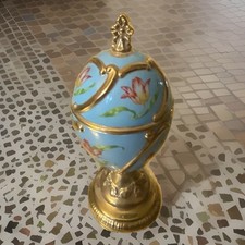 House of Faberge Egg Tulip Music Box Musical Tchaikovsky's "Our Love" VGC?