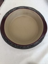 Pampered Chef Stoneware Baker Casserole Dish Family Heritage 8x2”Round Cranberry