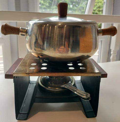 Vintage stainless steel fondue - stainless,