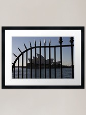 Opera house behind bars framed - opera,