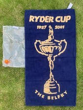 LARGE Ryder Cup 2001 (cancelled one) The Belfry Golf Bag Players Towel 27” x 52”