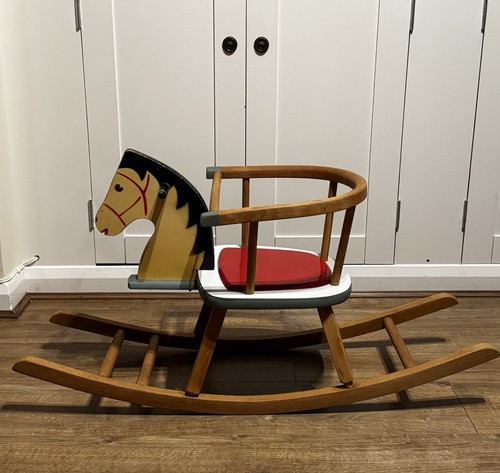 Vintage 1950s wooden rocking - wooden,