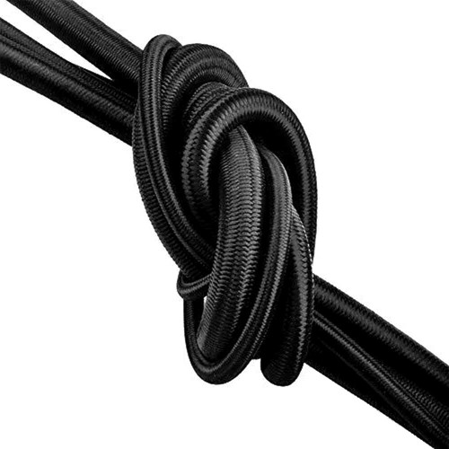 Black round elastic shock - black,