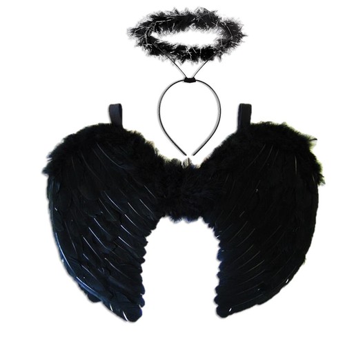 Halloween black feather - black,