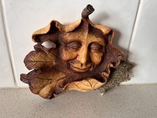 GREEN MAN WALL PLAQUE RESIN OAKLEAF 1997 VANCOUVER 5.5" x 5"