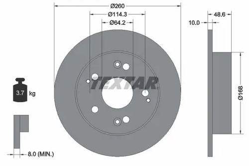 Brake disc solid 92125103 - 2x,