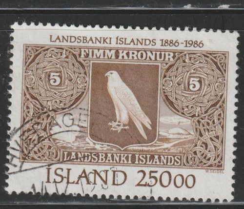 Iceland scott 627 - 5kr, brown
