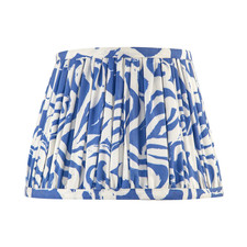 Modern Blue Nova Pleated Cotton Fabric Lamp Shade with Tapered Design by Happ...