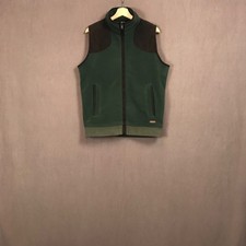 PG Field Mens Green Fleece Sleeveless Full Zip Gilet Bodywarmer Size S