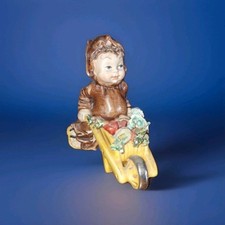 Vintage Capodimonte Monk / Friar with Wheelbarrow full of Vegetables. 