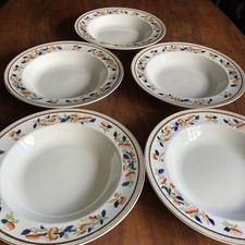 Vintage Indian Tree 10.5”  Plate, Bowls X5 , Opaque China, S.Hancock and Sons