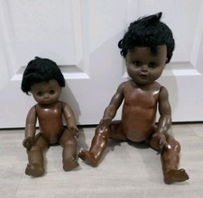2 x VINTAGE BLACK BABY DOLL