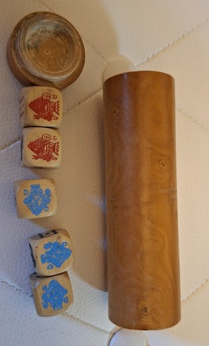 Vintage set wooden poker - vintage,