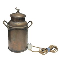 Vintage Solid Copper Milk Churn Farmhouse Decor Antique Repurposed Into A Lamp