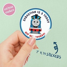 Thomas the tank engine cake topper - personalised party stickers, badge & more!
