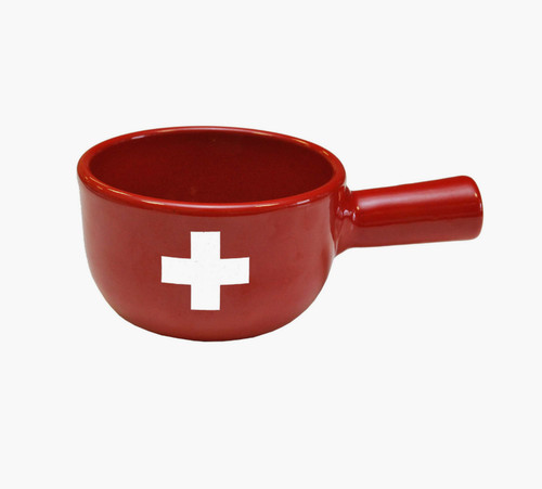 Swiss ceramic red fondue - swiss,